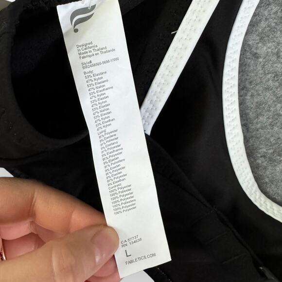 Fabletics Black and White Sunset Scoop Swim Bikini Top NWT | L - Picture 5 of 5